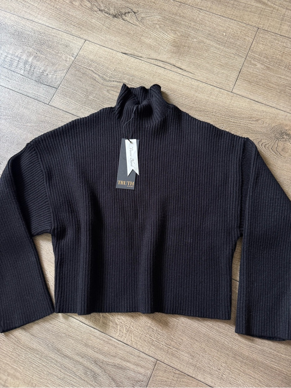 TRUTH by Republic Black Ribbed Turtleneck Women's Sweater